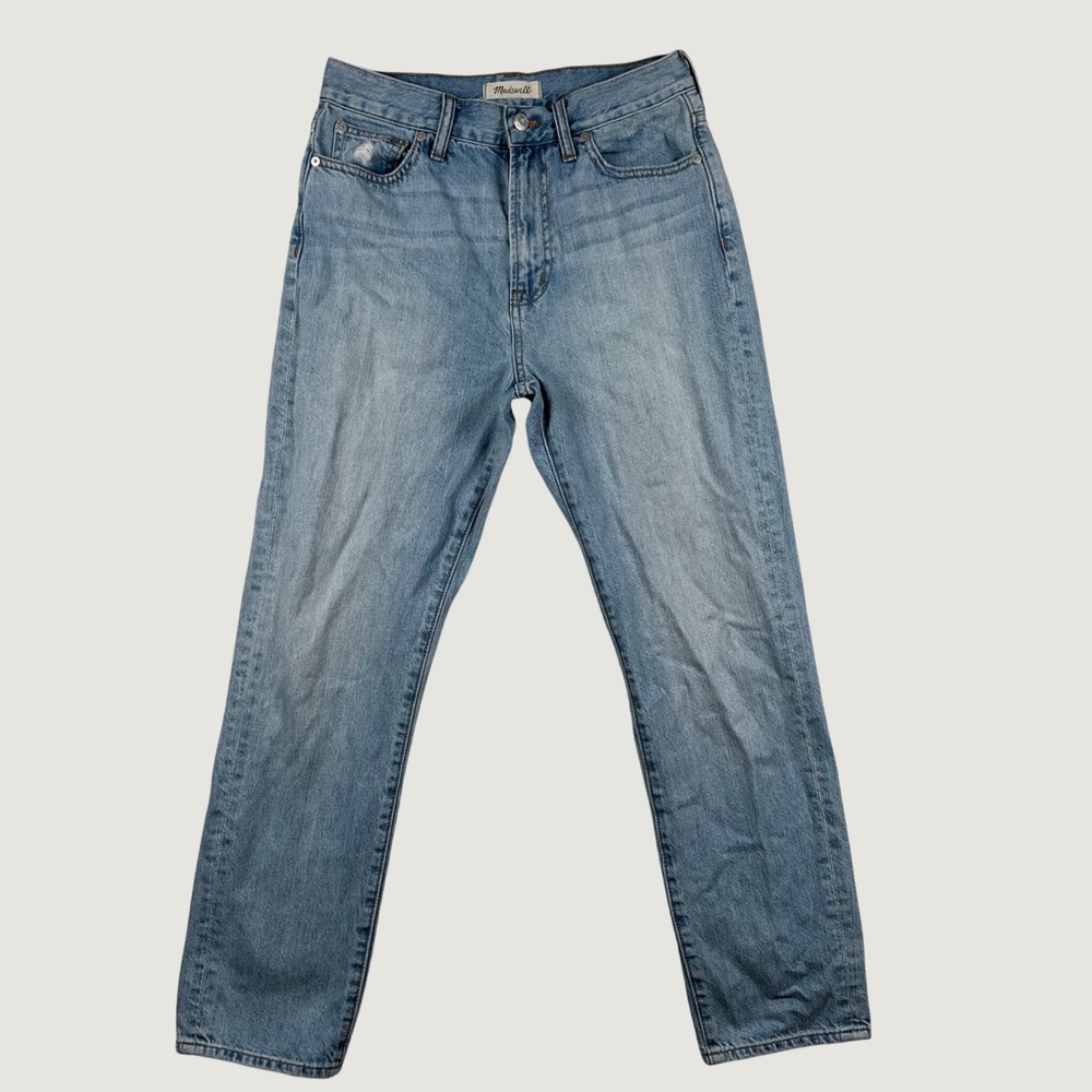 Madewell The Perfect Summer Jean Womens Tapered High Rise 28 Light Blue Denim